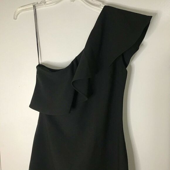 NEW! Likely Wilshire black bodycon One shoulder ruffle dress size US 4 - Picture 4 of 7